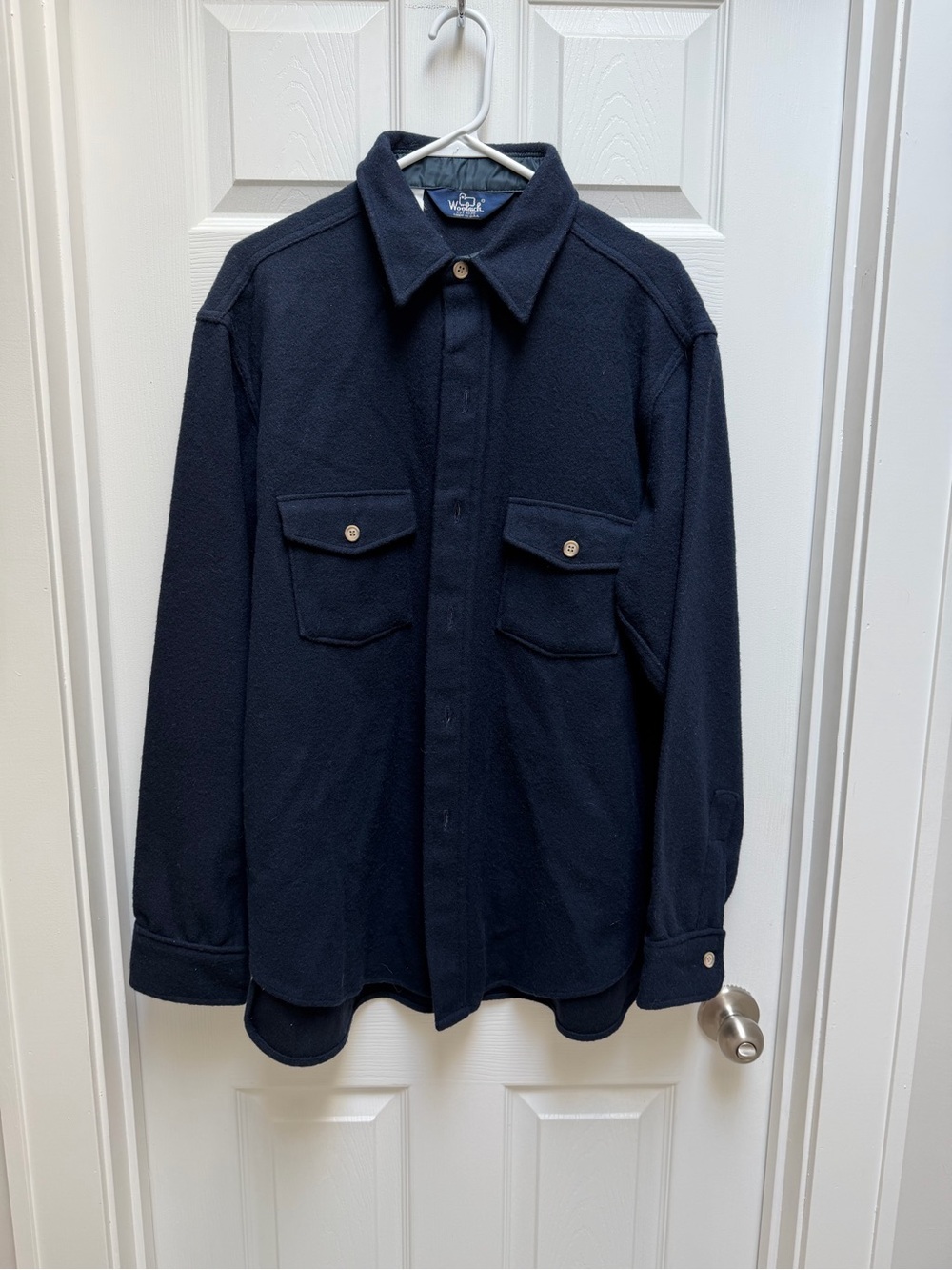 Vintage 60’s 70’s Woolrich Men’s L Navy Wool CPO Jac Shirt Jacket USA